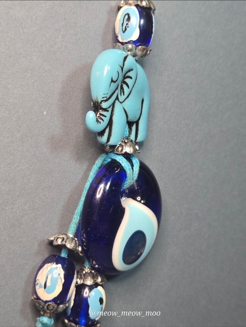1 It Blue Elephant Keychain with Trunks Up - Picture 2 of 8